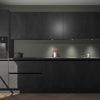 Beton zwarte greeploze keuken Wels 64036
