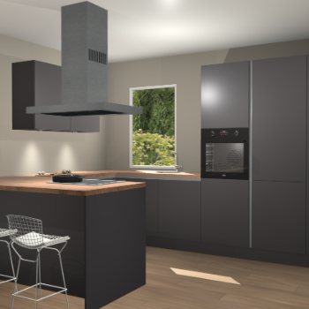 Onyxygrijze greeploze keuken Kalisz 57697