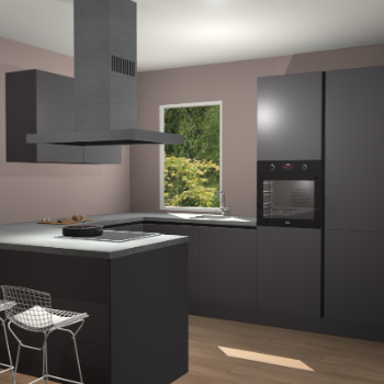 Onyxygrijze greeploze  keuken Kalisz 57720