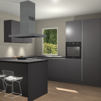 Onyxygrijze greeploze keuken Kalisz 57723