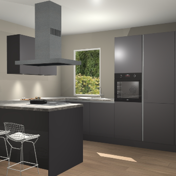 Onyxygrijze greeploze keuken Kalisz 57757