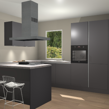 Onyxygrijze greeploze keuken Kalisz 57792