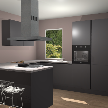 Onyxygrijze greeploze  keuken Kalisz 57795