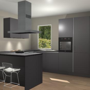 Onyxygrijze greeploze keuken Kalisz 57798