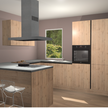 Madera Natuur greeploze  keuken Kalisz 57840