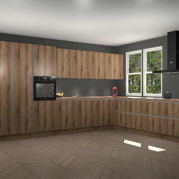 Goud Eiken greeploze keuken Opole 58344