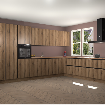 Goud Eiken greeploze keuken Opole 58347