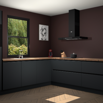 Onyxgrijze greeploze keuken Lublin 62808