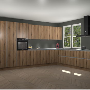 Goud Eiken greeploze keuken Opole 58773