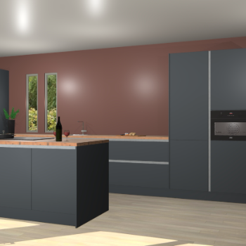 Onyxgrijze greeploze keuken Krakor 59729