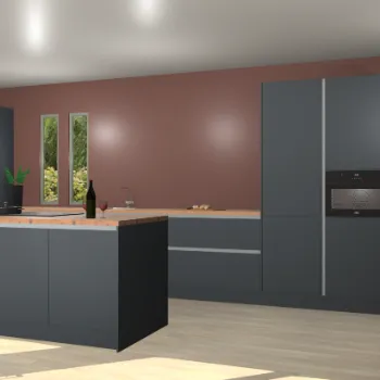 Onyxgrijze greeploze keuken Krakor 59729