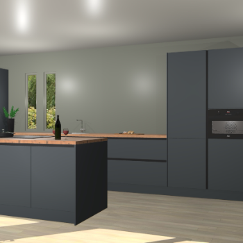 Onyxgrijze greeploze keuken Krakor 75986