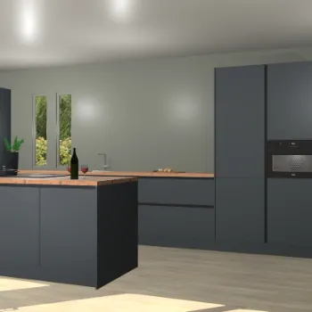 Onyxgrijze greeploze keuken Krakor 75986