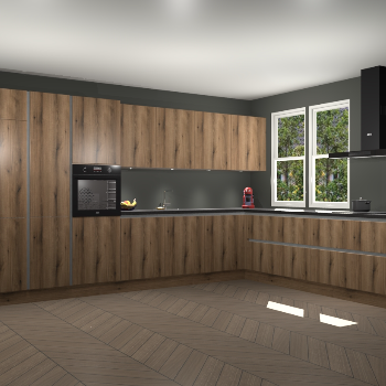 Goud Eiken greeploze keuken Opole 58774