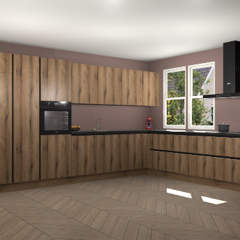 Goud Eiken greeploze keuken Opole 58790