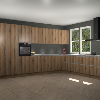 Goud Eiken greeploze keuken Opole 58775