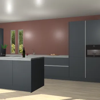 Onyxgrijze greeploze keuken Krakor 76172