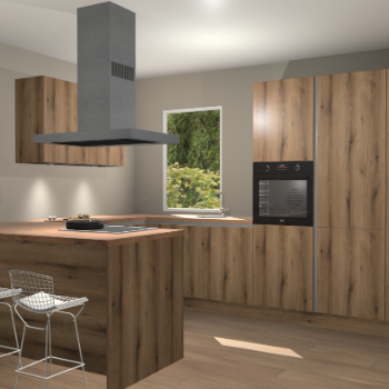 Goud Eiken greeploze keuken Kalisz 58210