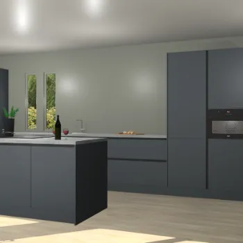 Onyxgrijze greeploze keuken Krakor 76175