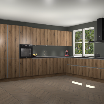 Goud Eiken greeploze keuken Opole 58777