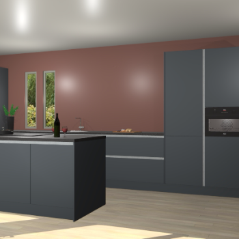 Onyxgrijze greeploze keuken Krakor 76198