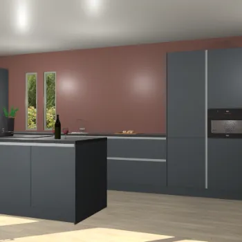 Onyxgrijze greeploze keuken Krakor 76198