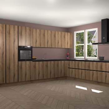 Goud Eiken greeploze keuken Opole 58796