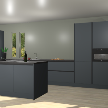 Onyxgrijze greeploze keuken Krakor 76207