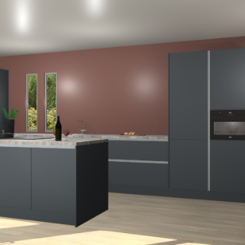 Onyxgrijze greeploze keuken Krakor 76310