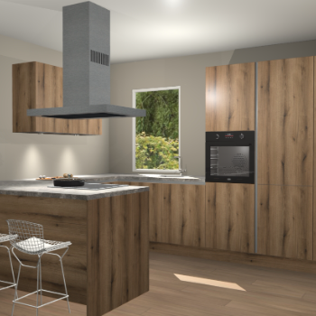 Goud Eiken greeploze keuken Kalisz 58280