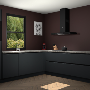 Onyxgrijze greeploze keuken Lublin 62913