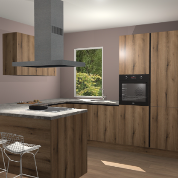 Goud Eiken greeploze  keuken Kalisz 58283