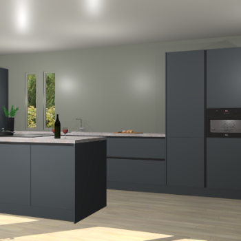 Onyxgrijze greeploze keuken Krakor 76332