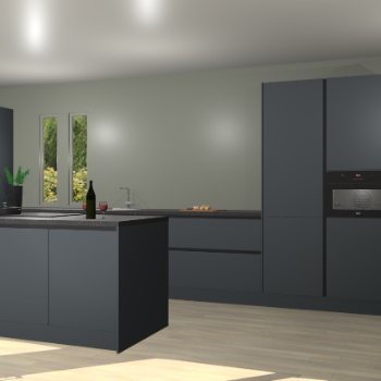 Onyxgrijze greeploze keuken Krakor 76353