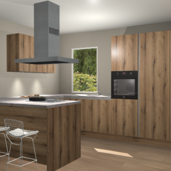 Goud Eiken greeploze keuken Kalisz 58309