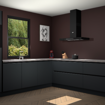 Onyxgrijze greeploze keuken Lublin 62968