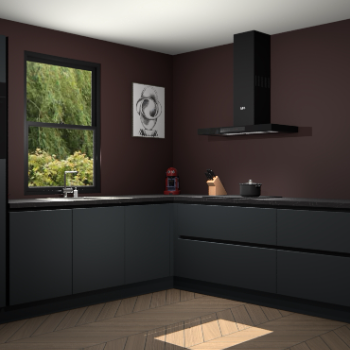 Onyxgrijze greeploze keuken Lublin 62990