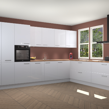 Sneeuwwitte hoogglans keuken Opole 58752