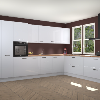 Sneeuwwitte hoogglans keuken Opole 58760