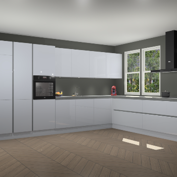 Sneeuwwitte hoogglans greeploze keuken Opole 59012