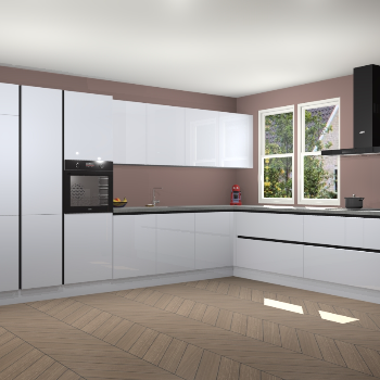 Sneeuwwitte hoogglans greeploze keuken Opole 59031