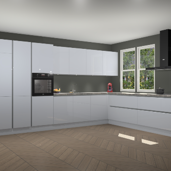 Sneeuwwitte hoogglans greeploze keuken Opole 59015