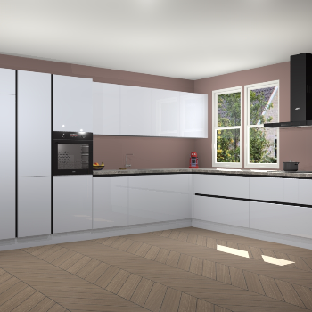 Sneeuwwitte hoogglans greeploze keuken Opole 59033