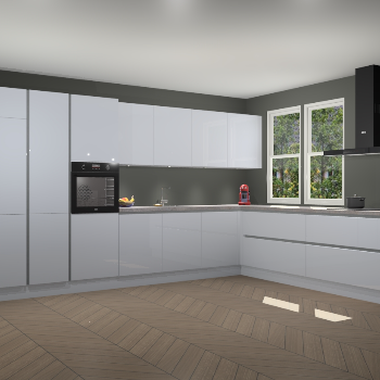 Sneeuwwitte hoogglans greeploze keuken Opole 59017