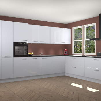 Sneeuwwitte hoogglans keuken Opole 59004