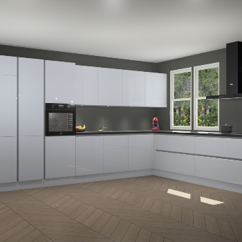 Sneeuwwitte hoogglans greeploze keuken Opole 59018