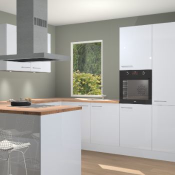 Sneeuwwitte hoogglans keuken Kalisz 58441