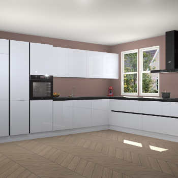 Sneeuwwitte hoogglans greeploze keuken Opole 59035