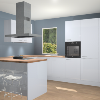 Sneeuwwitte hoogglans keuken Kalisz 58442