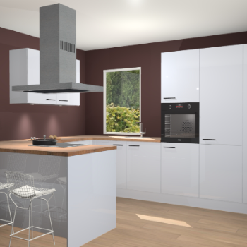 Sneeuwwitte hoogglans keuken Kalisz 58444